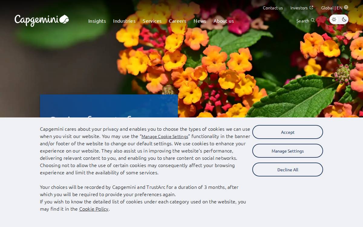 Capgemini website preview
