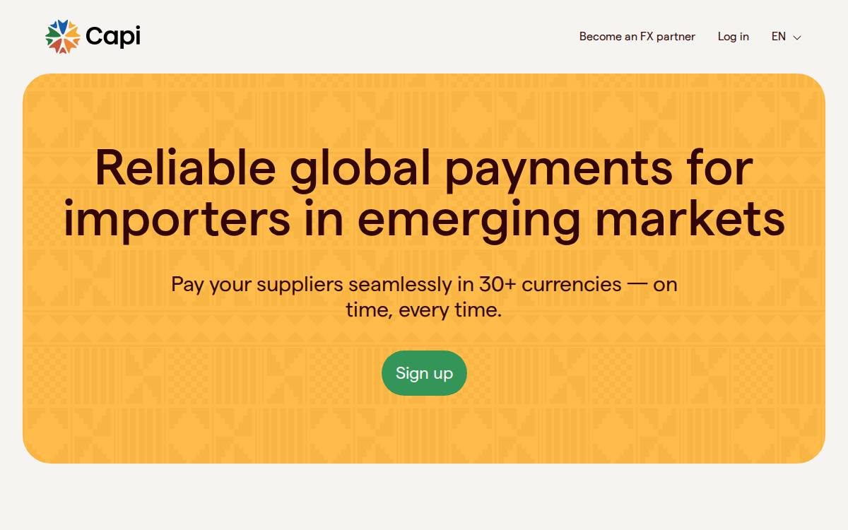 Capi Money website preview