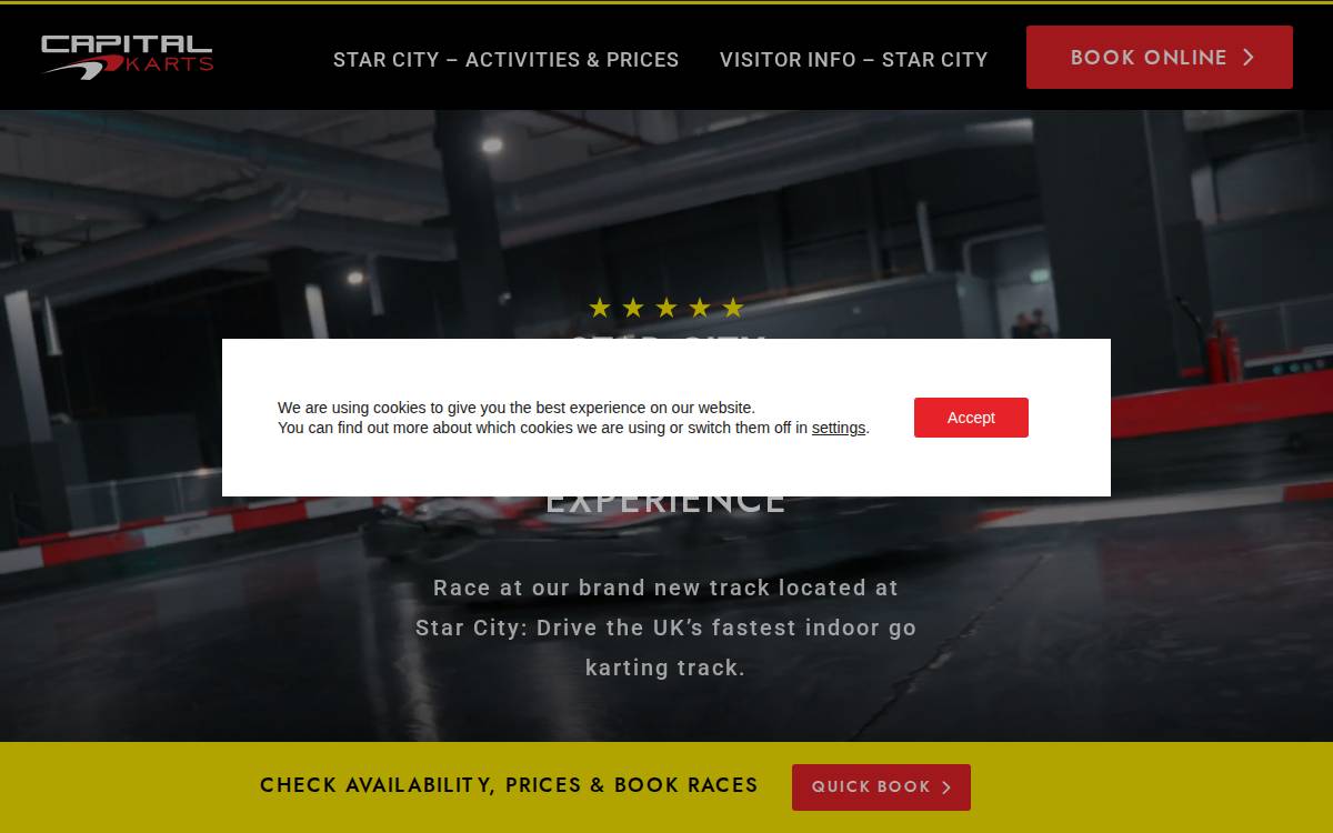 Capital Karts website preview