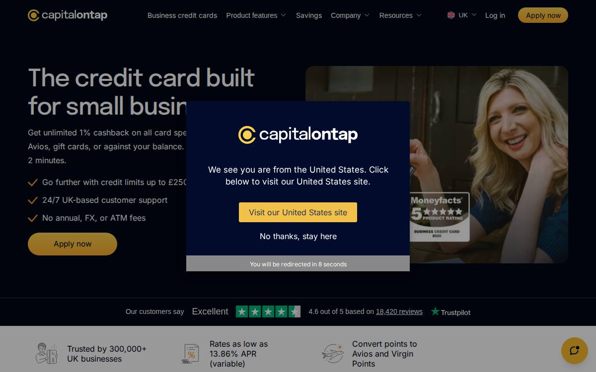 Capital on Tap website preview