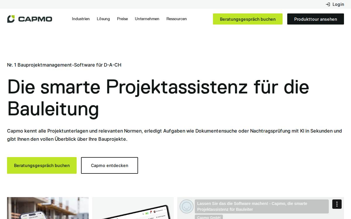 Capmo website preview