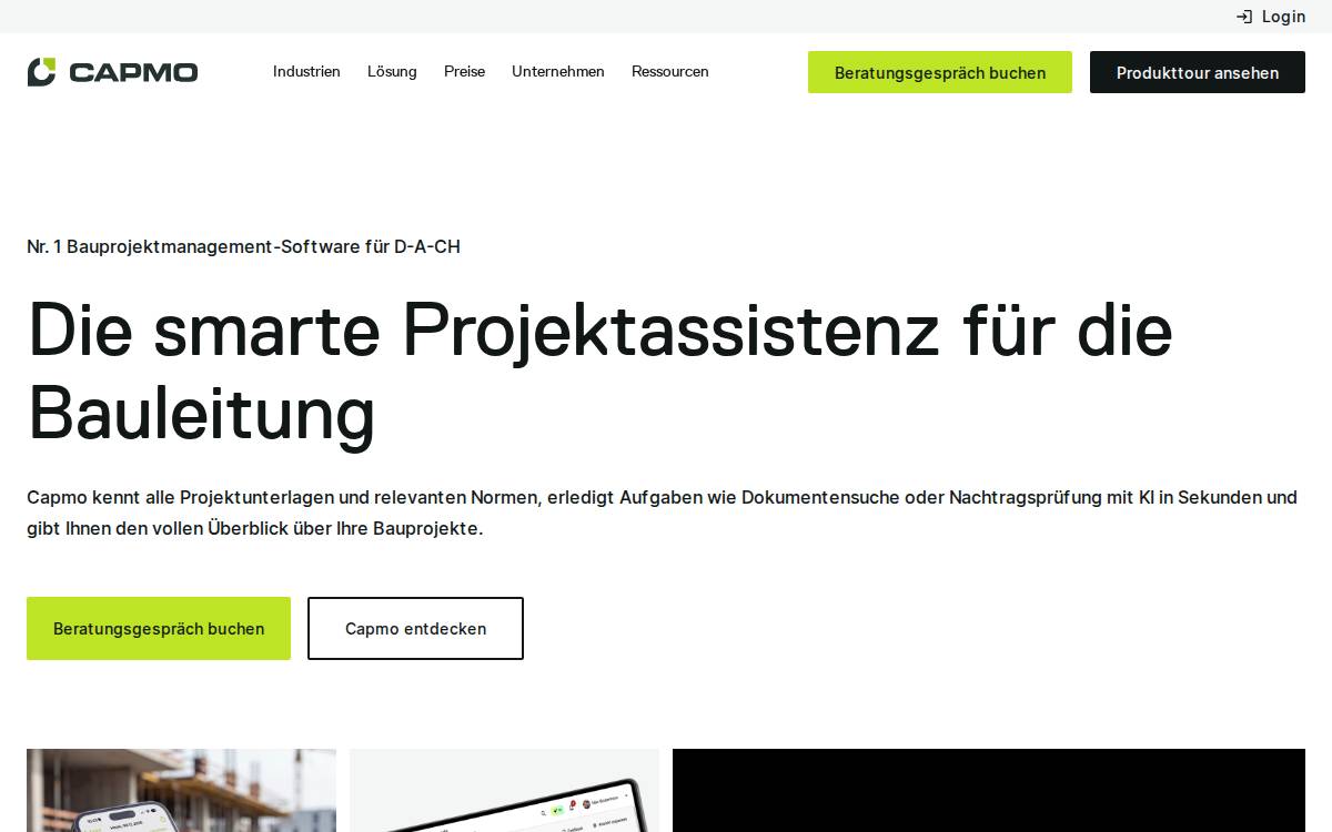 Capmo website preview