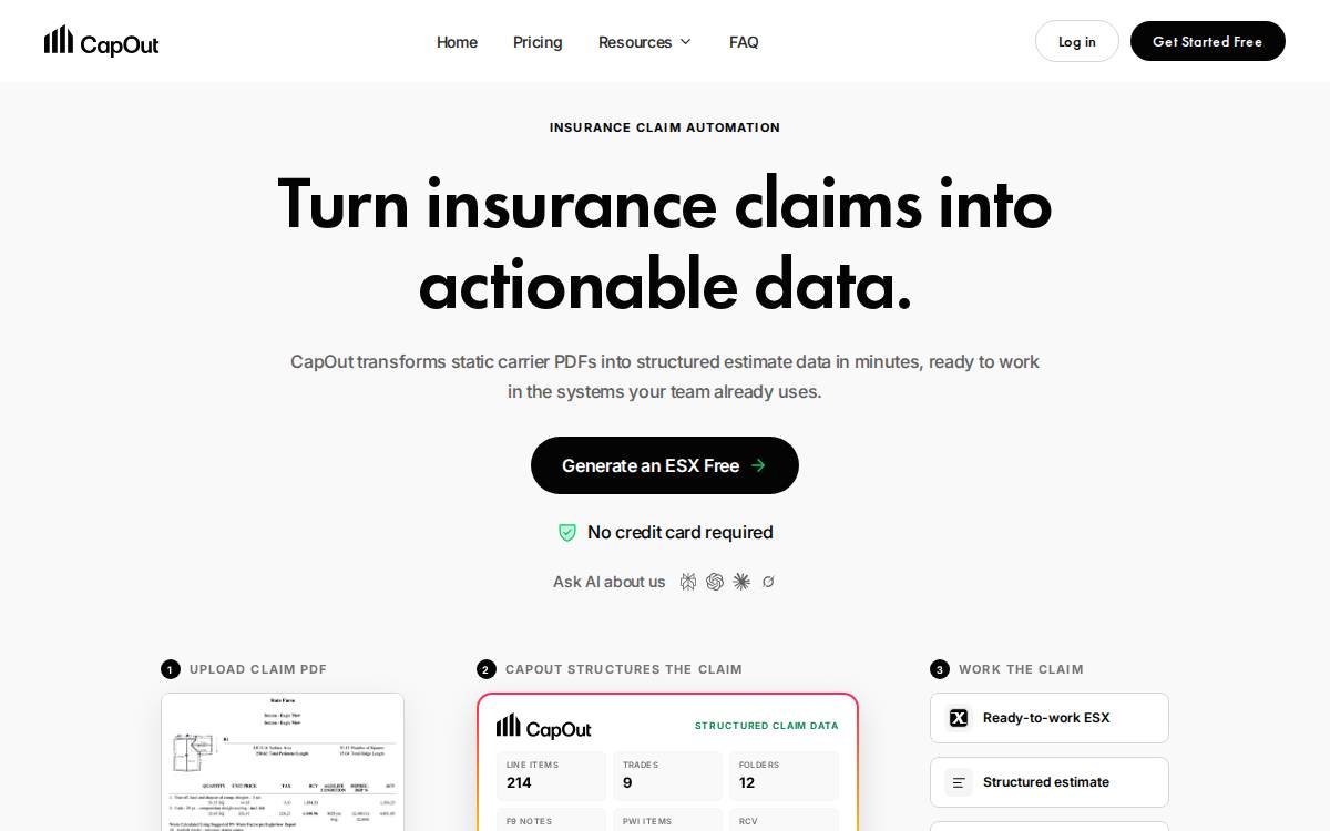 CapOut website preview