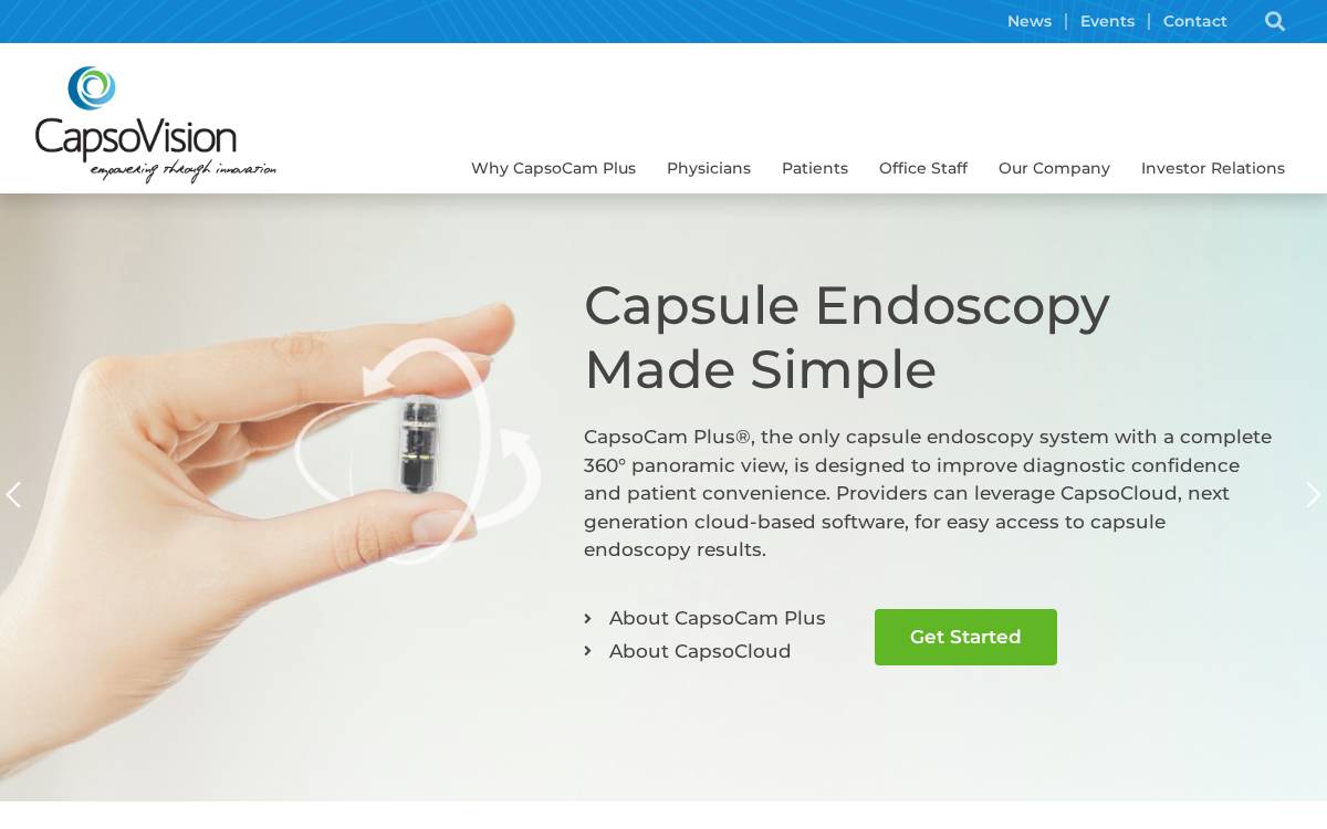 CapsoVision website preview