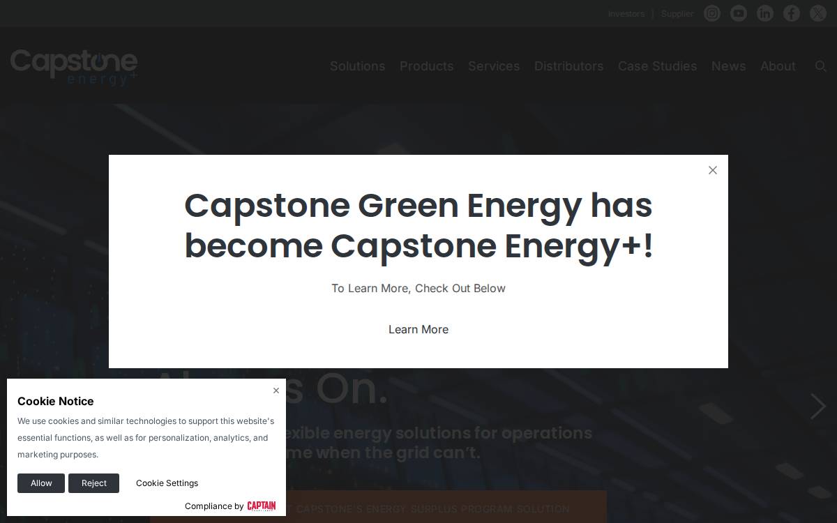 Capstone website preview