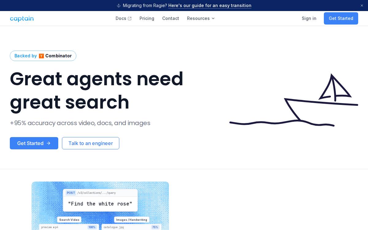 Captain website preview