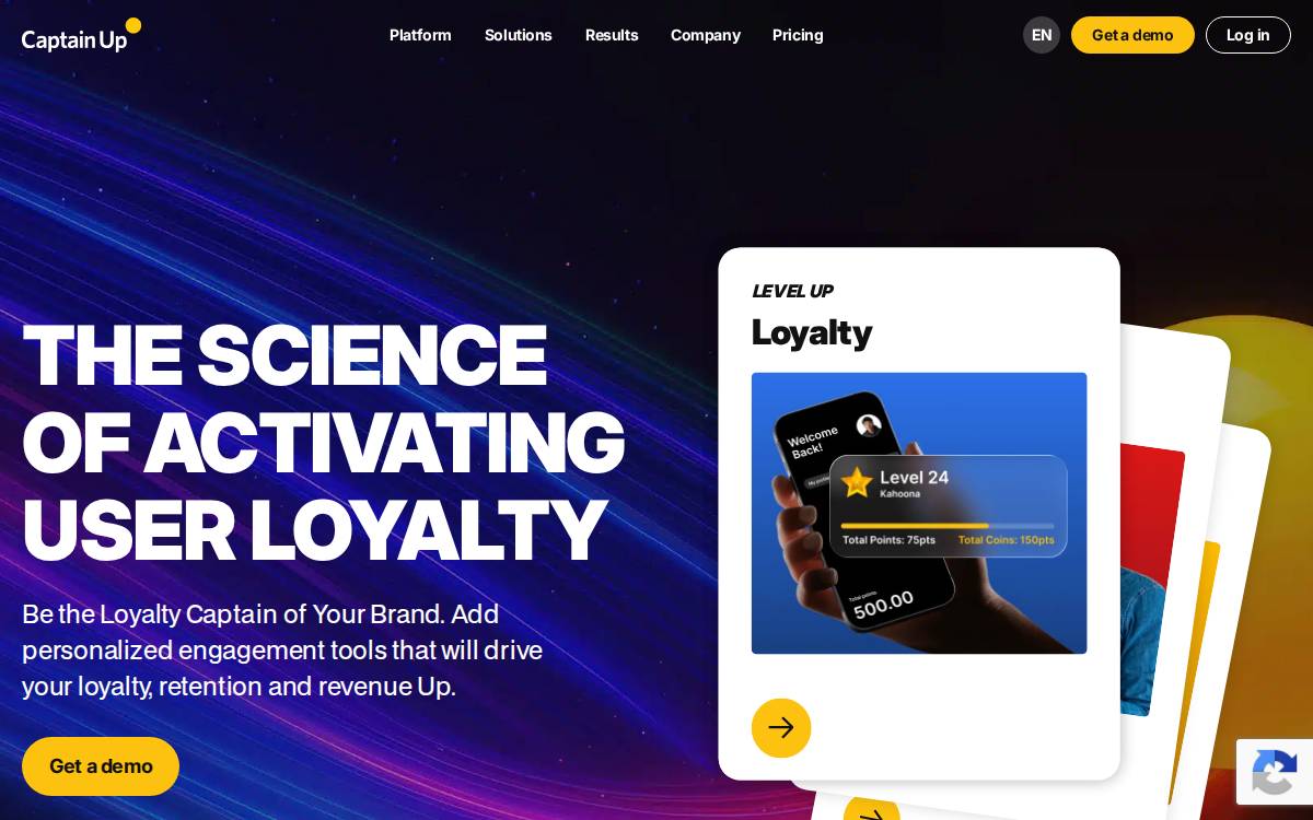 Captain Up website preview