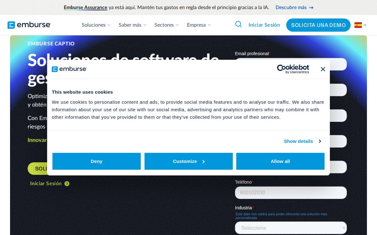 Captio website preview