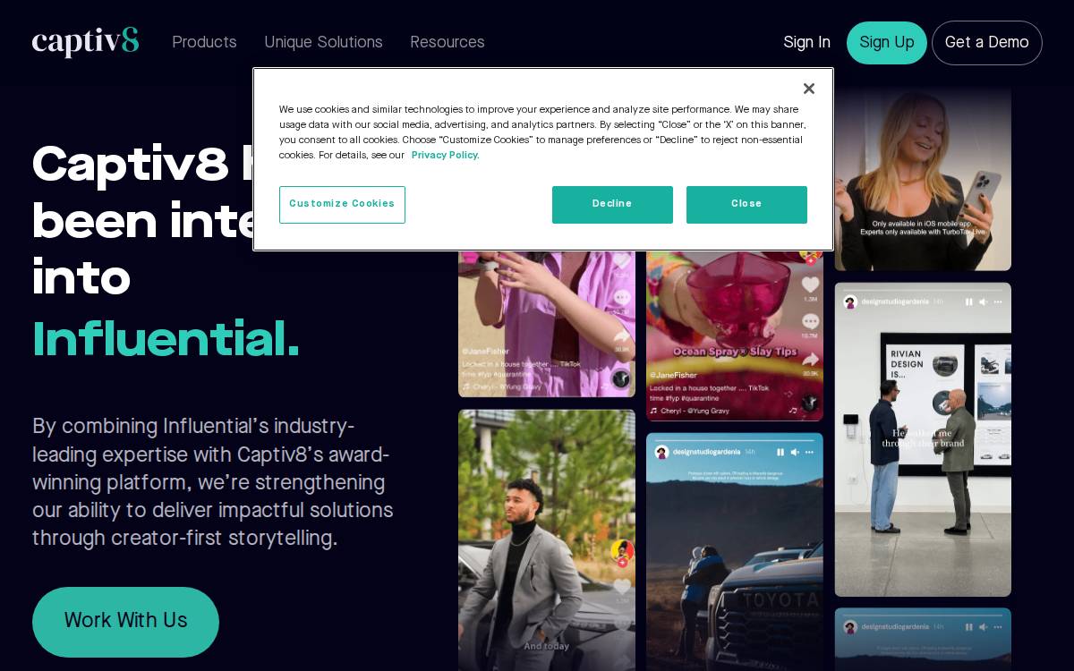 Captiv8 website preview