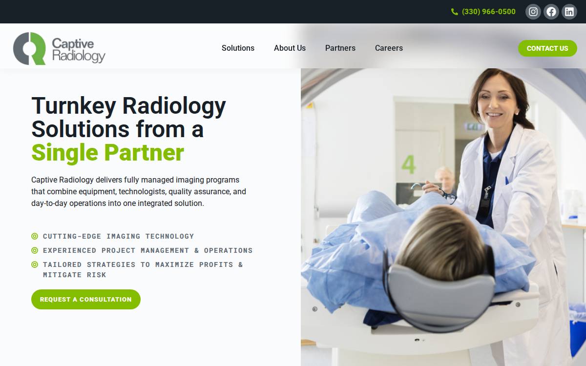 Captive Radiology website preview