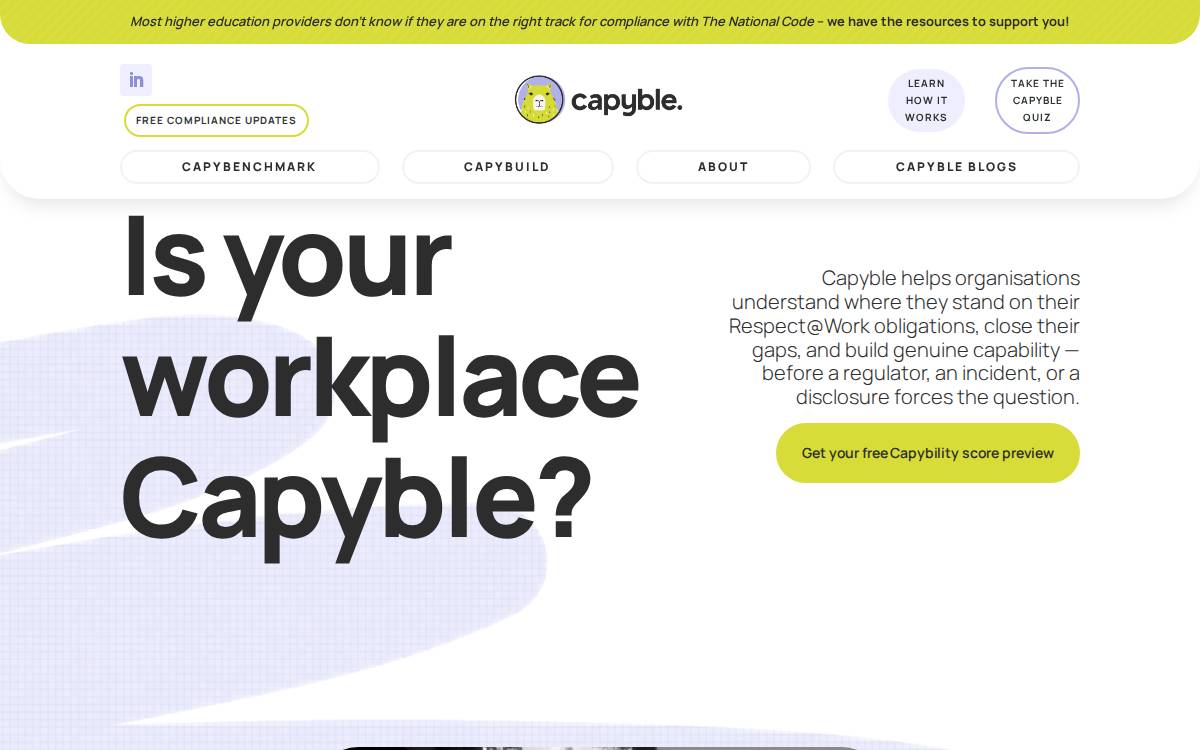 Capyble website preview