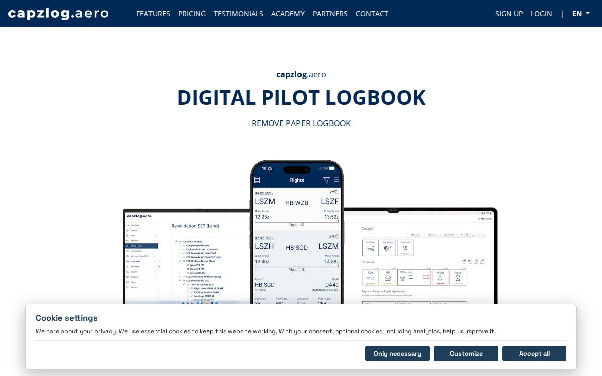 Capzlog website preview