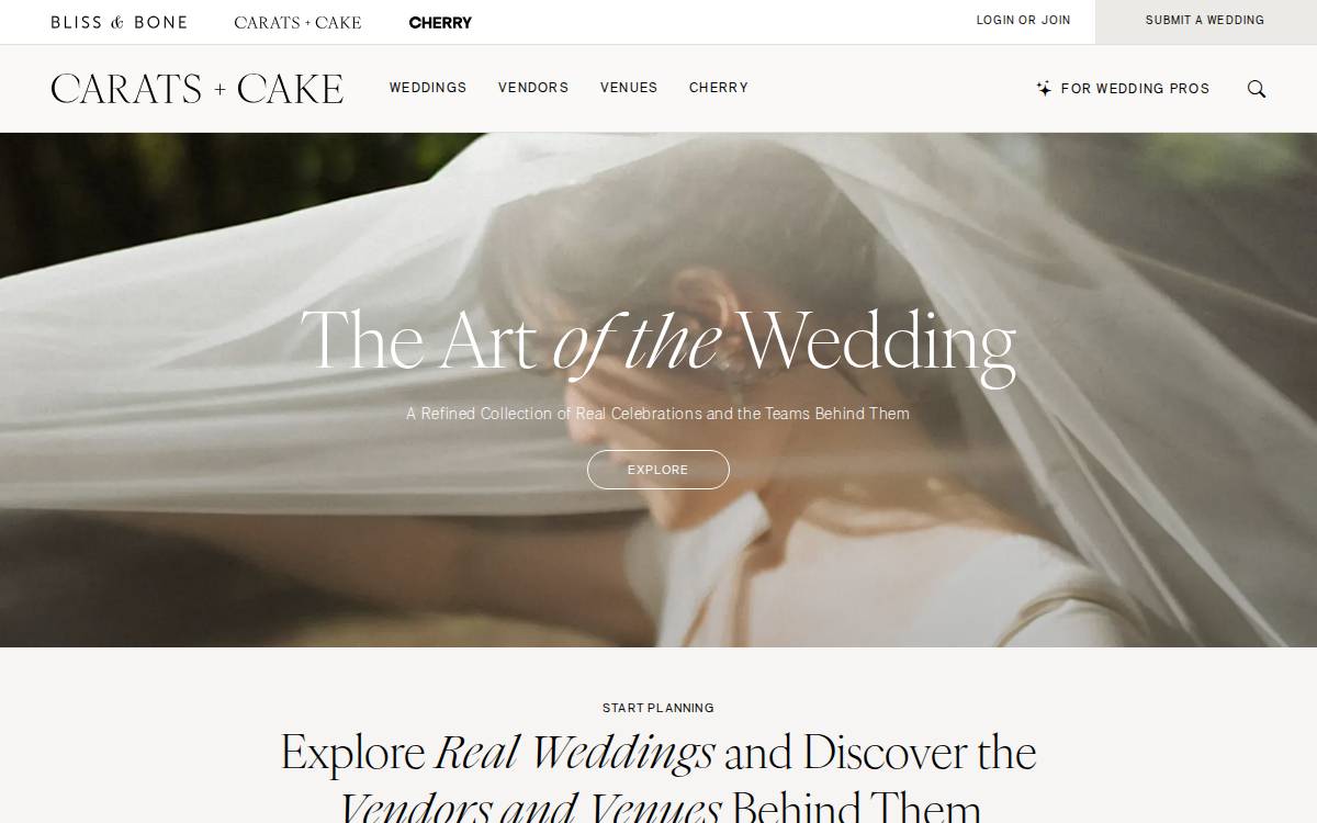 Carats & Cake website preview