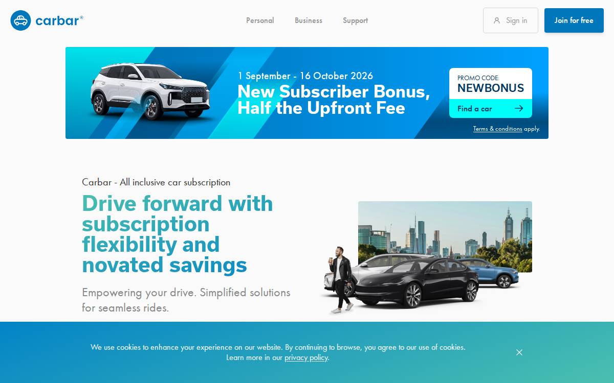 Carbar website preview