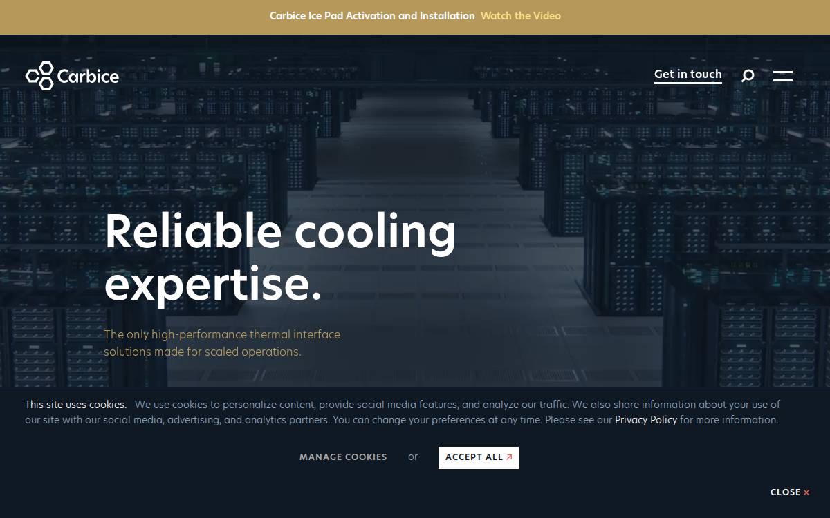 Carbice website website preview