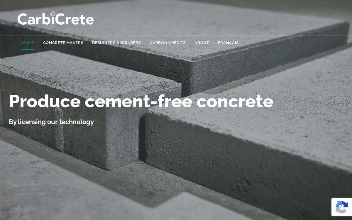 CarbiCrete website preview