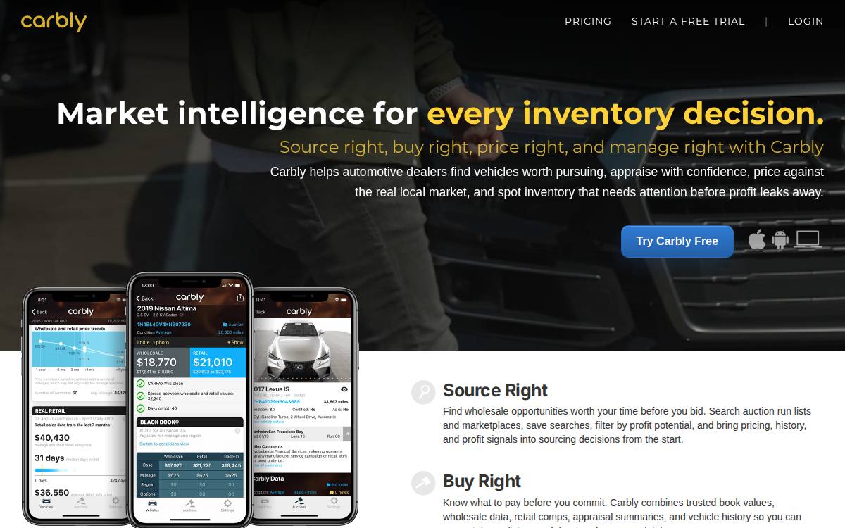 Carbly website preview
