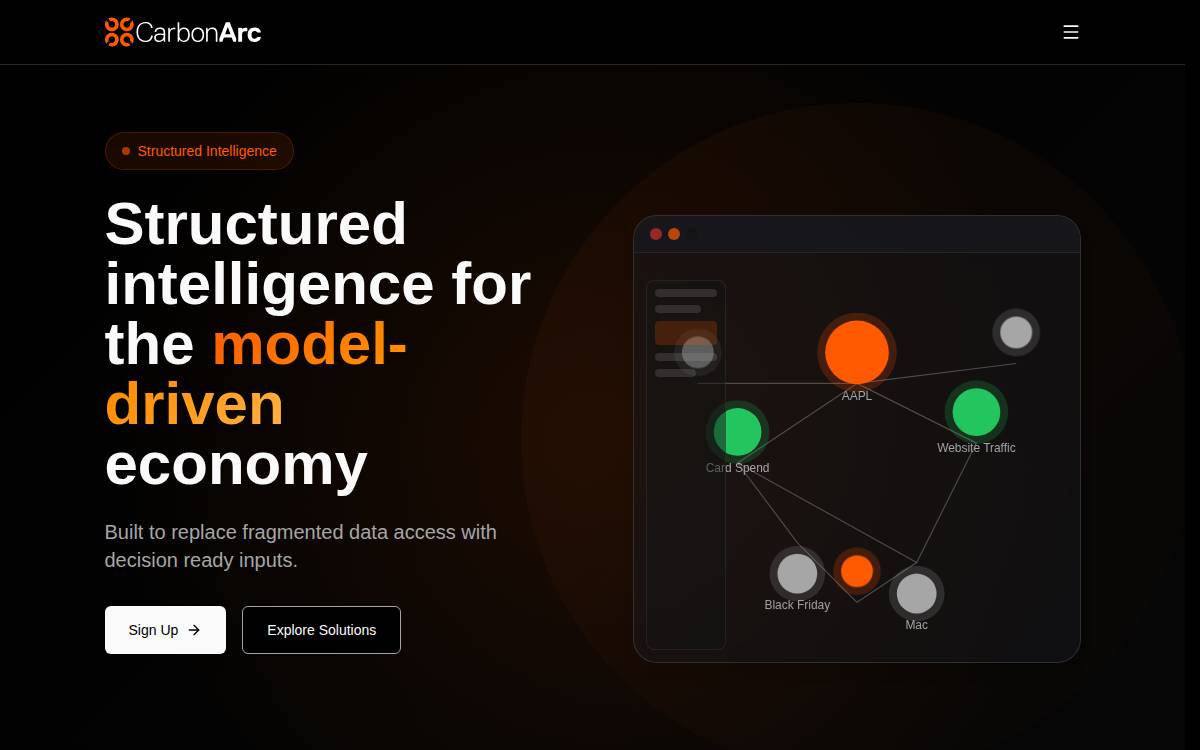 Carbon Arc website preview