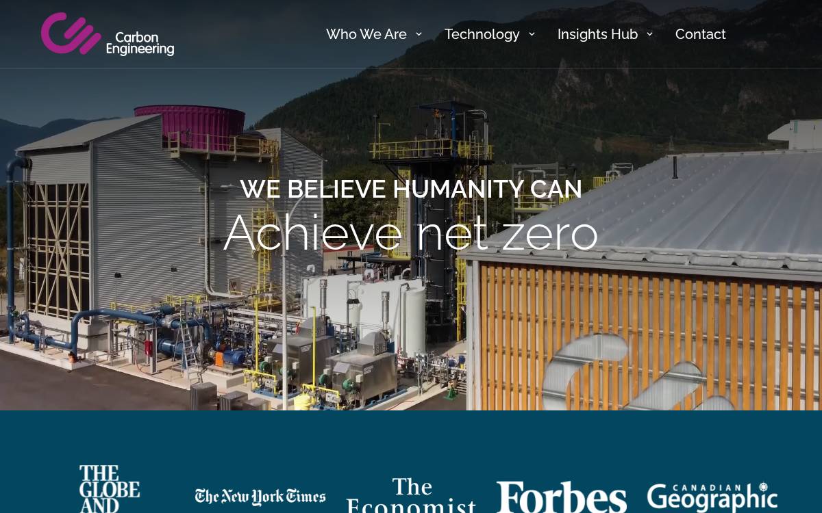 Carbon Engineering website preview