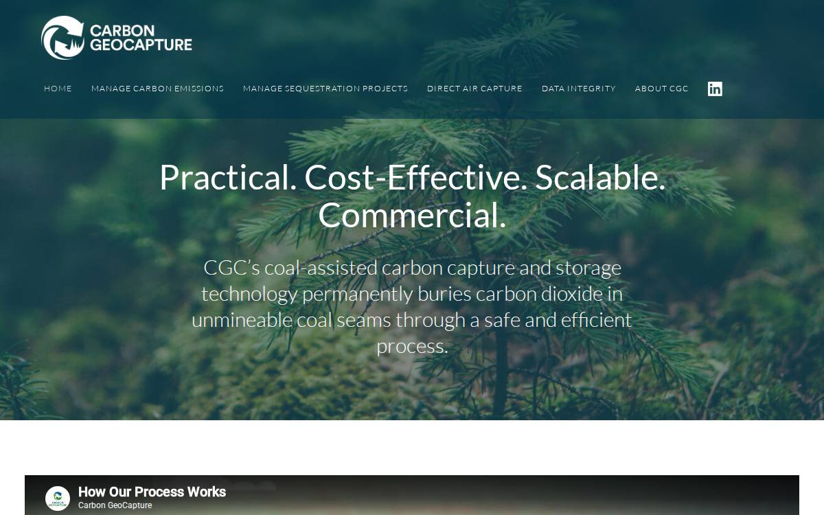 Carbon GeoCapture website preview