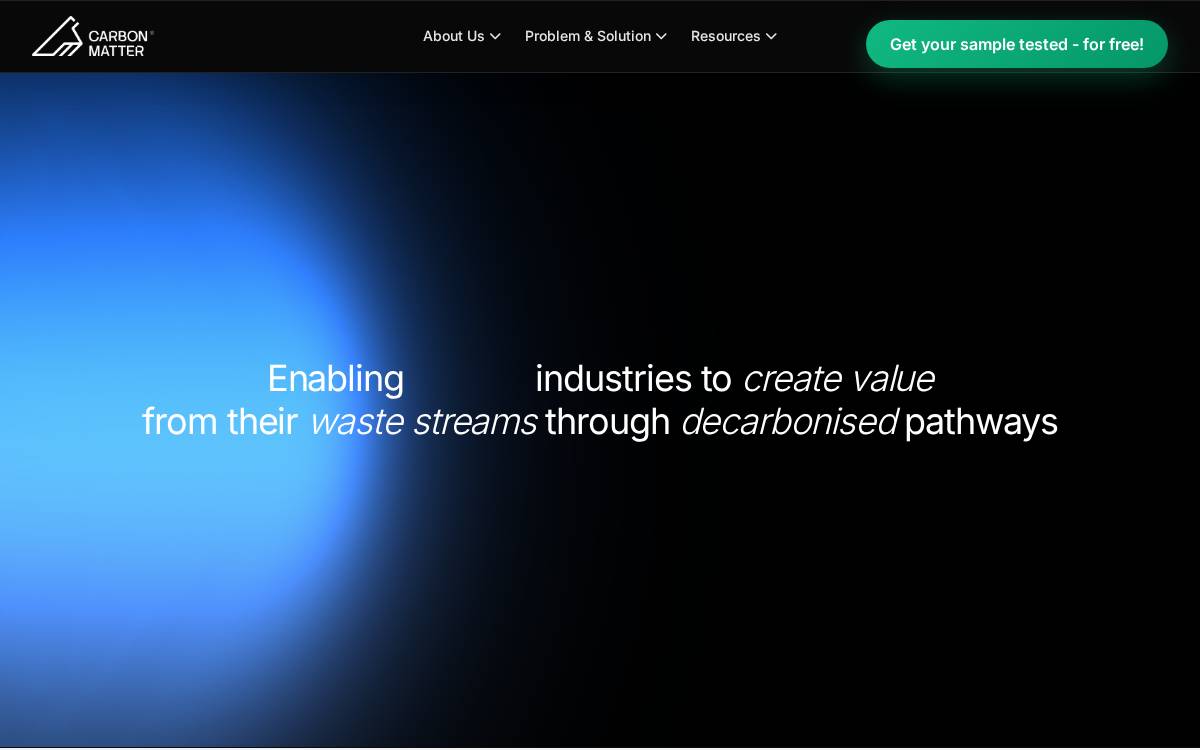 Carbon Matter website preview