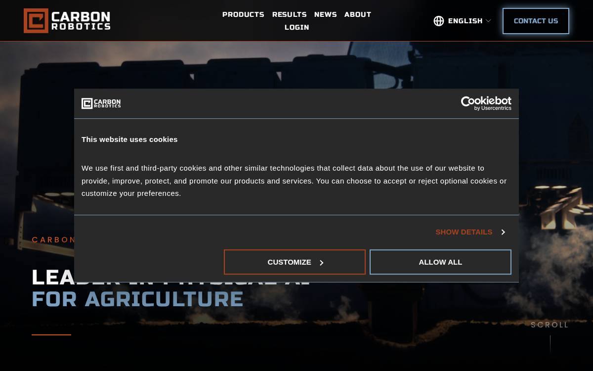 Carbon Robotics website preview