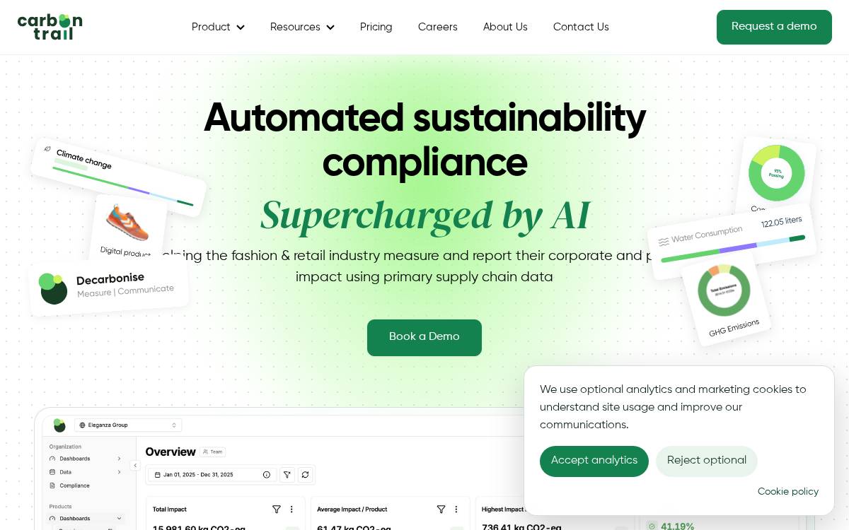 Carbon Trail website preview