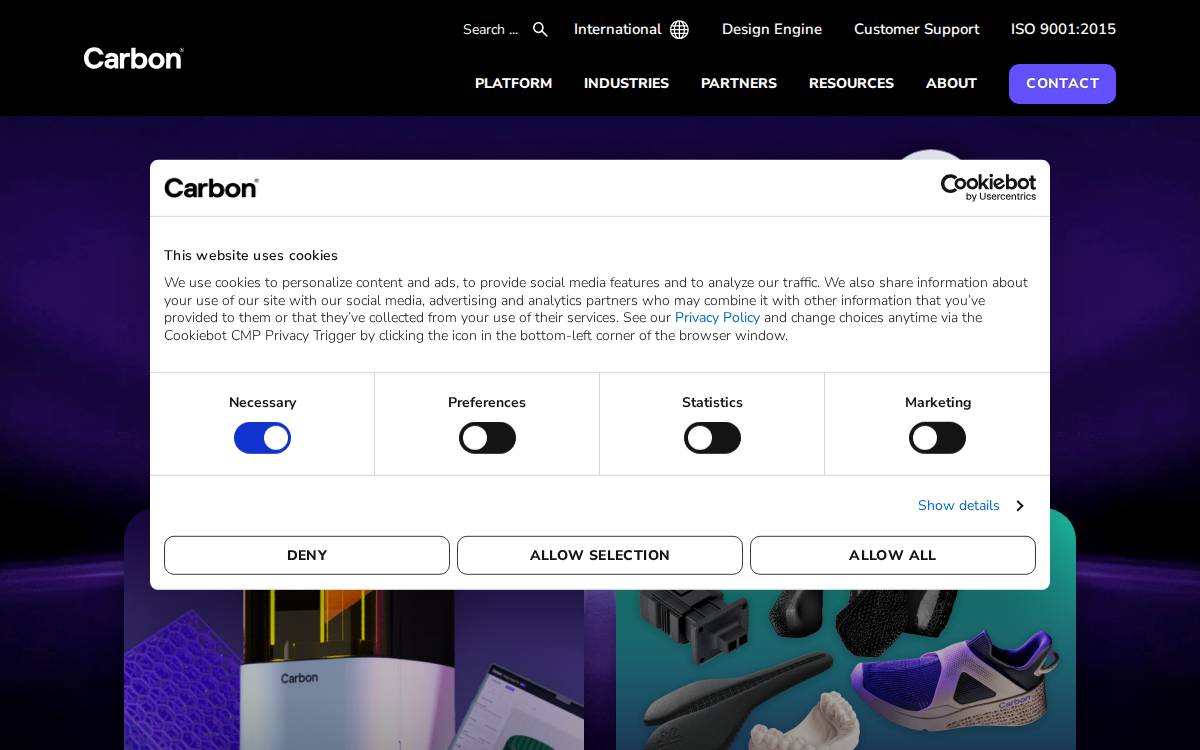 Carbon website preview