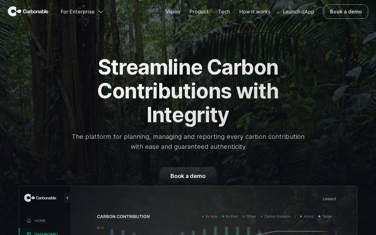 Carbonable (ouvre un nouvel onglet) website preview