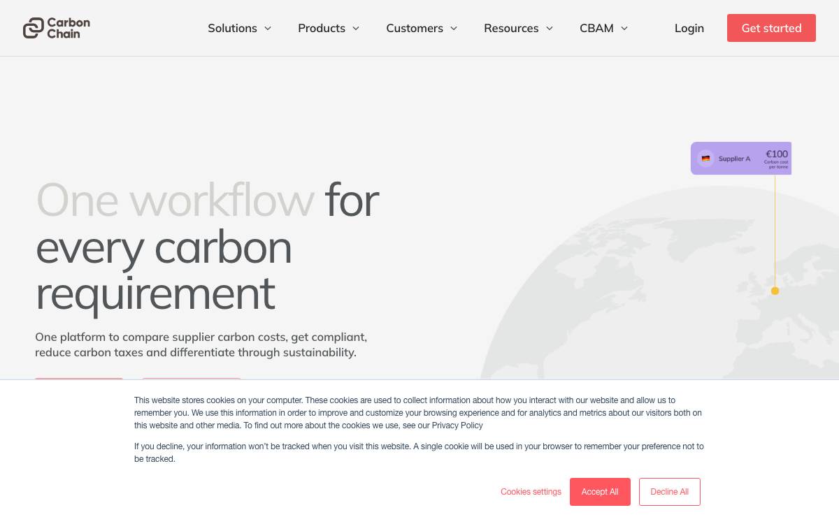 CarbonChain website preview
