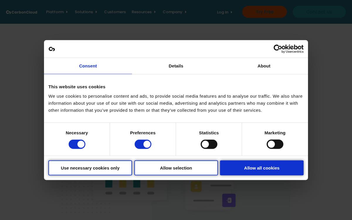 CarbonCloud website preview