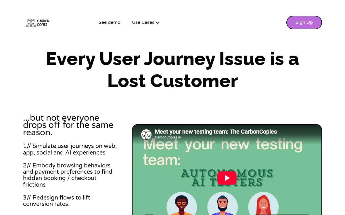 CarbonCopies AI website preview