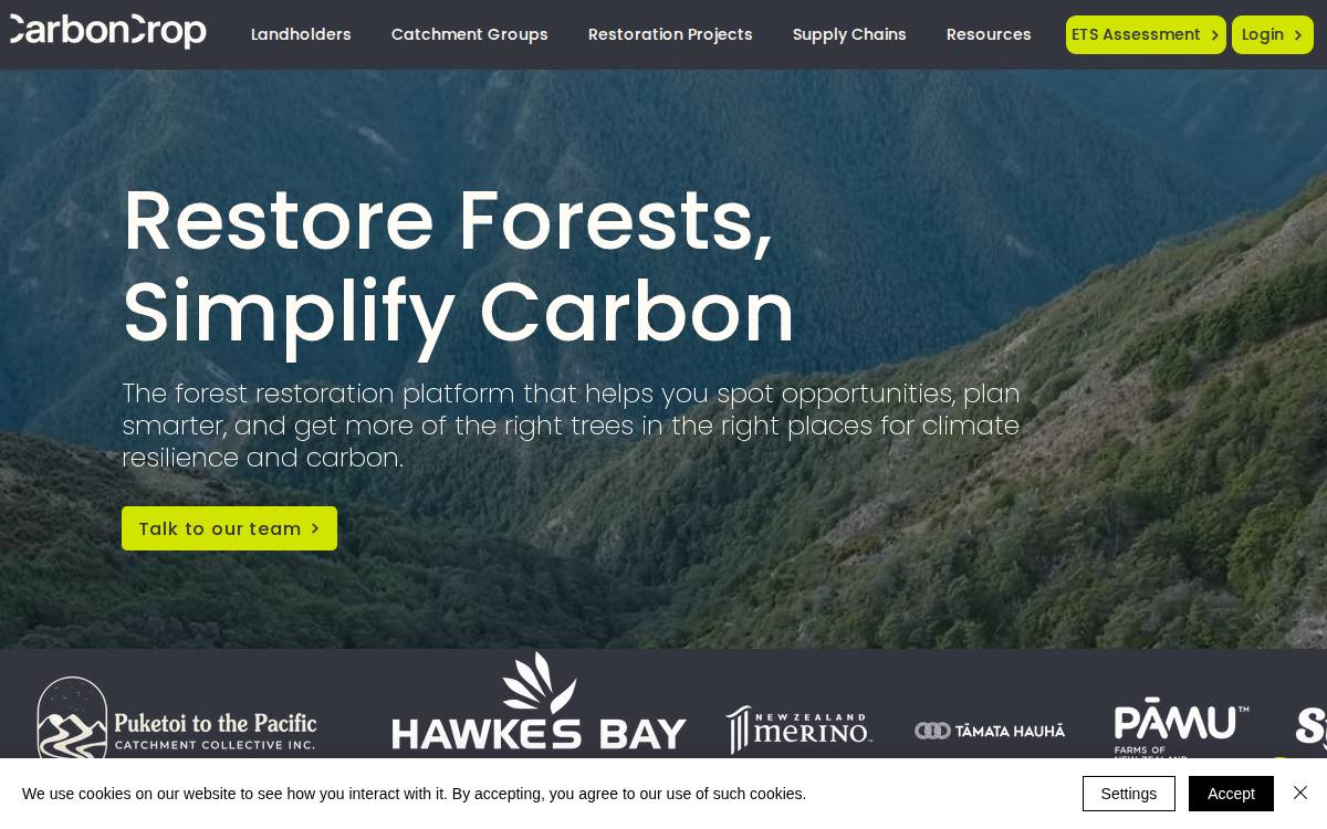 CarbonCrop website preview