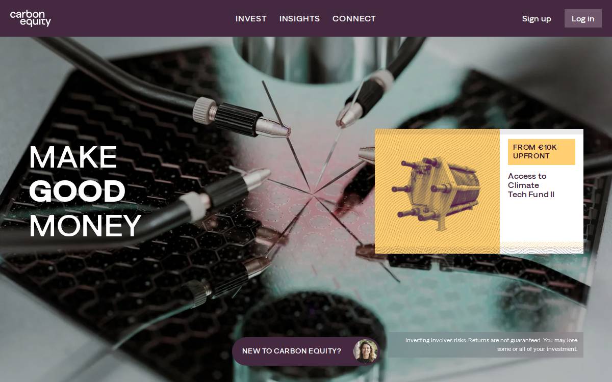 Carbon Equity website preview