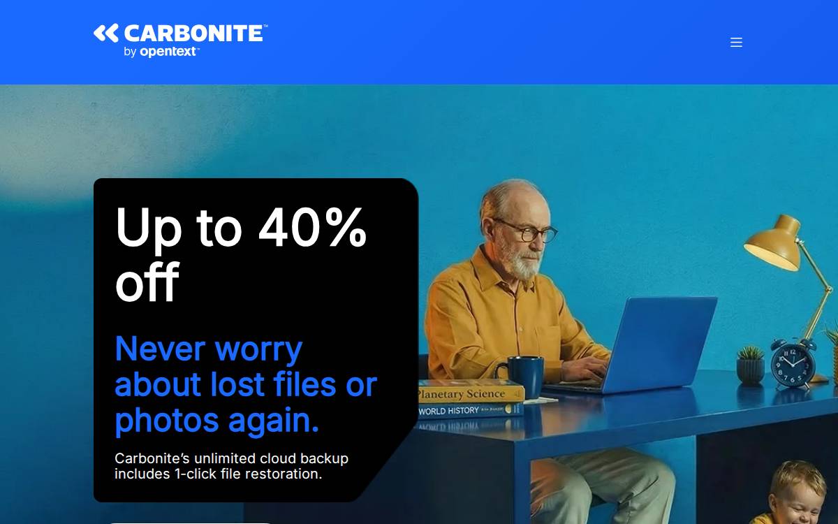 Carbonite website preview