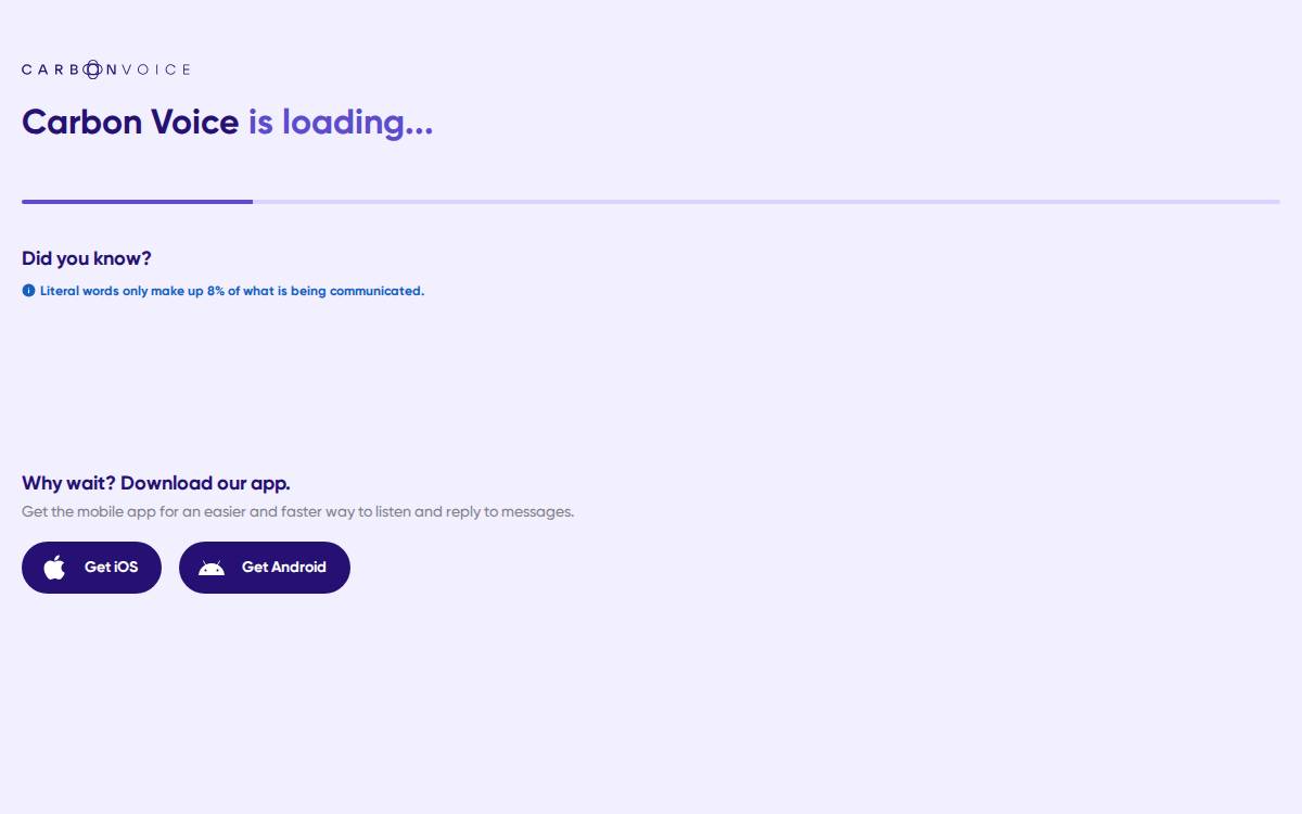CarbonVoice website preview
