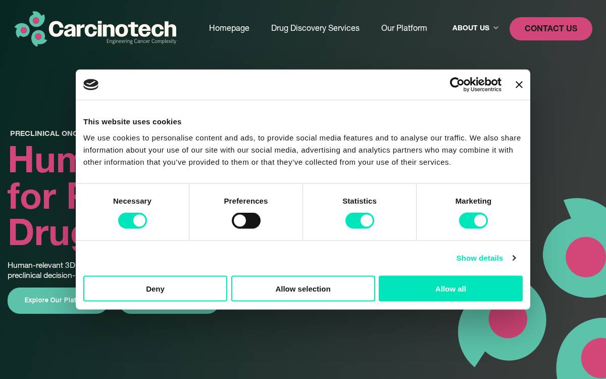 Carcinotech website preview