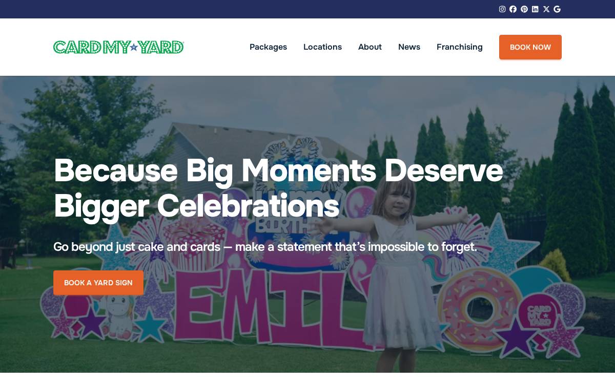 Card My Yard website preview
