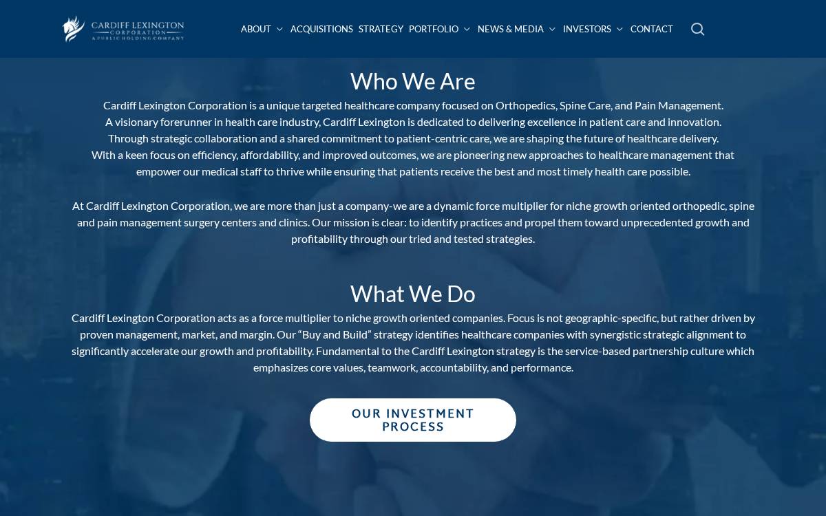 Cardiff Lexington website preview