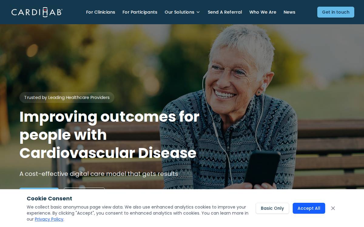 Cardihab Improving cardiovascular disease website preview