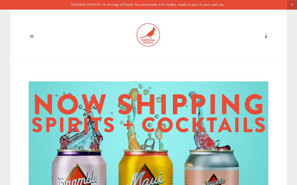 Cardinal Spirits website preview