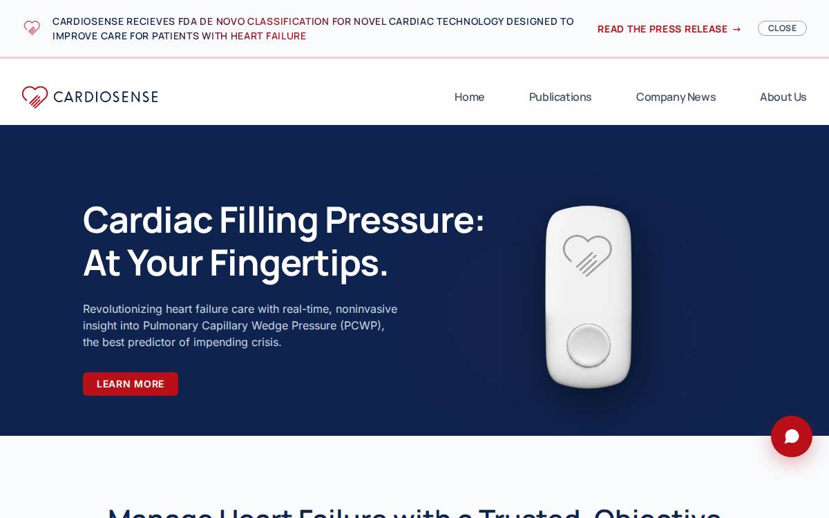 Cardiosense website preview