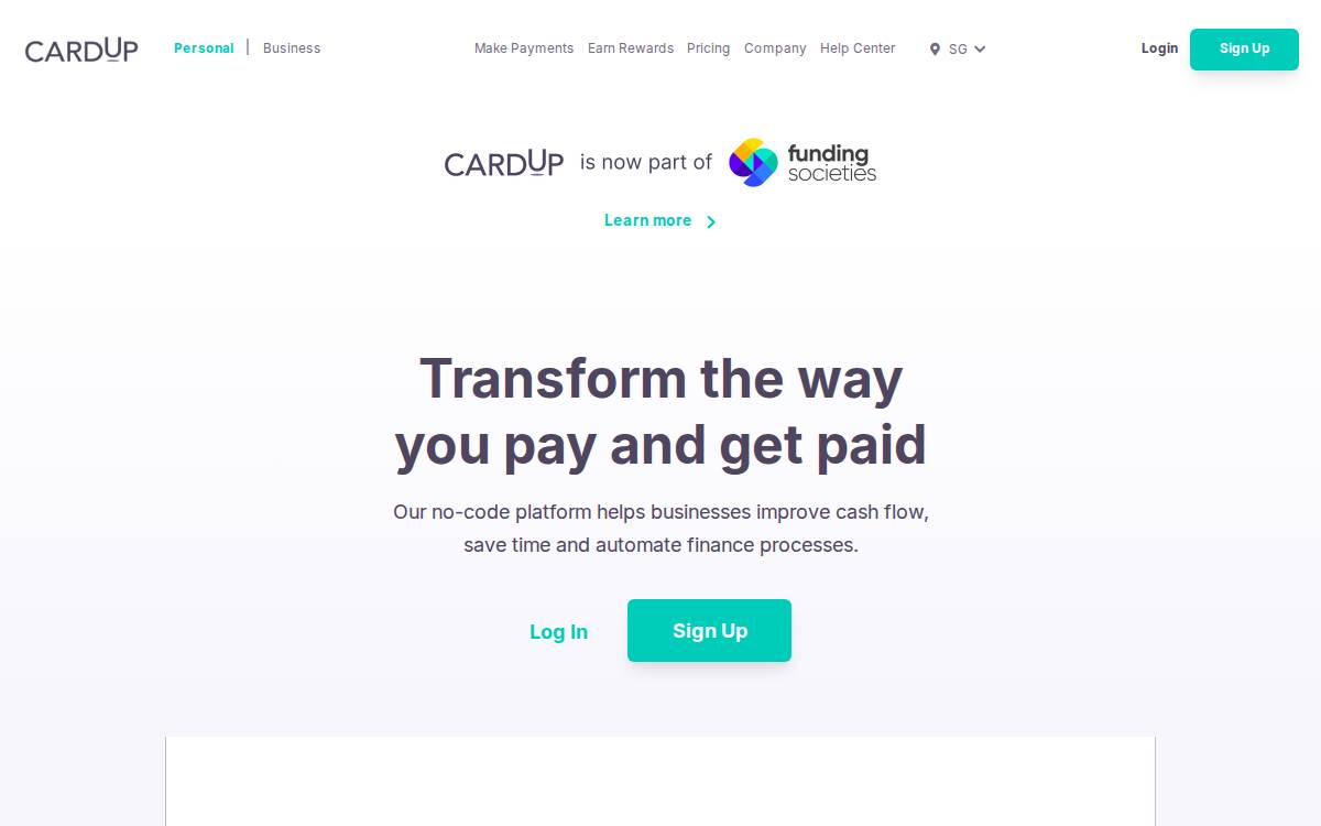 Cardup website preview