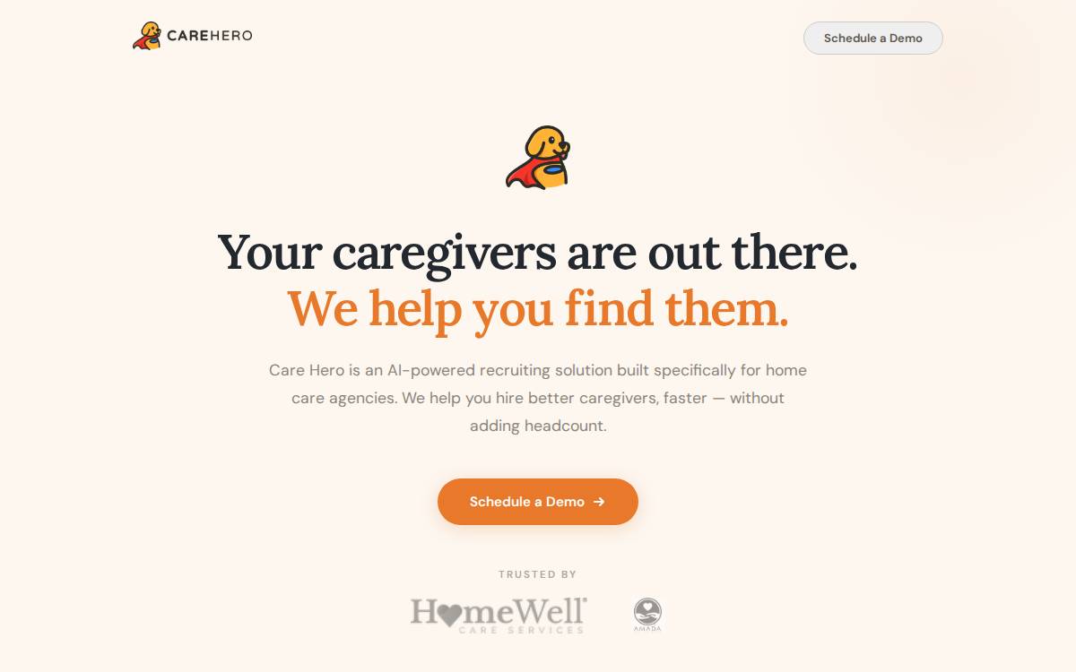 Care Hero website preview