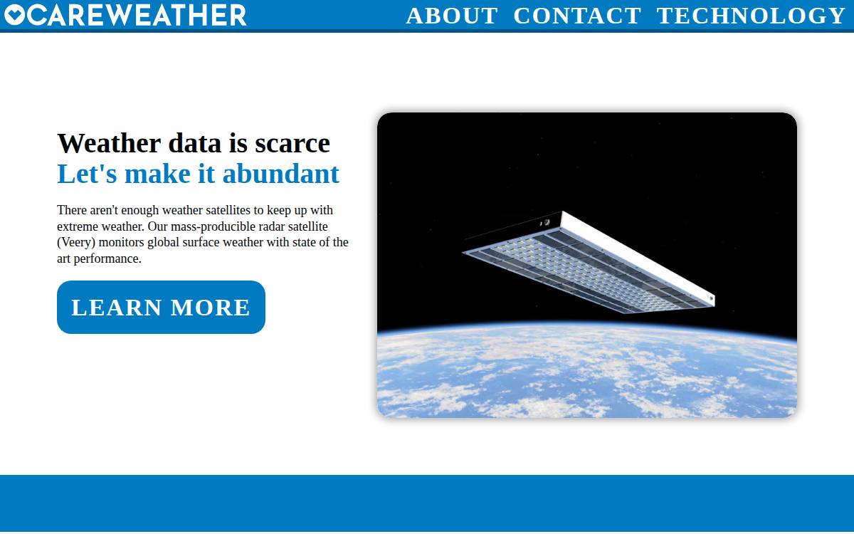 Care Weather website preview