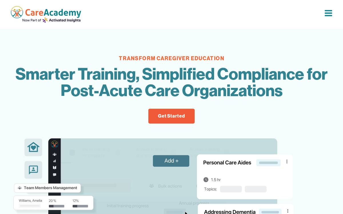 Careacademy website preview