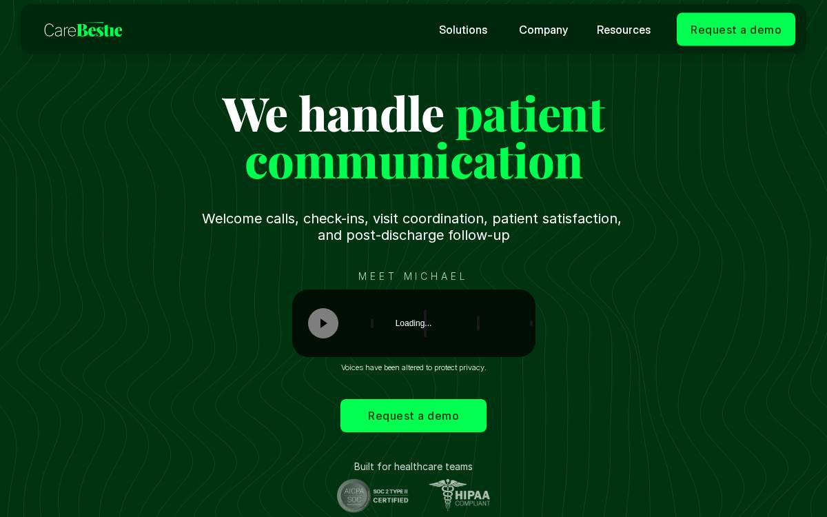 Carebestie website preview