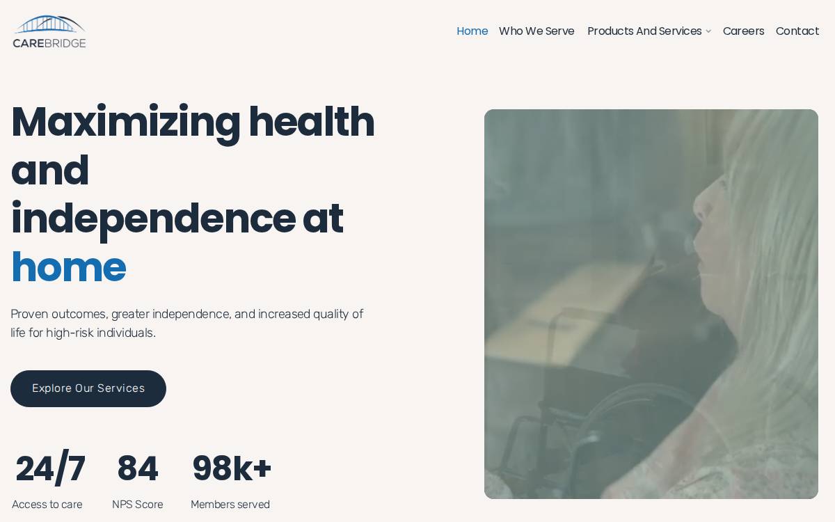 Carebridge website preview