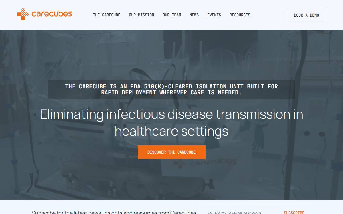 Carecubes website preview