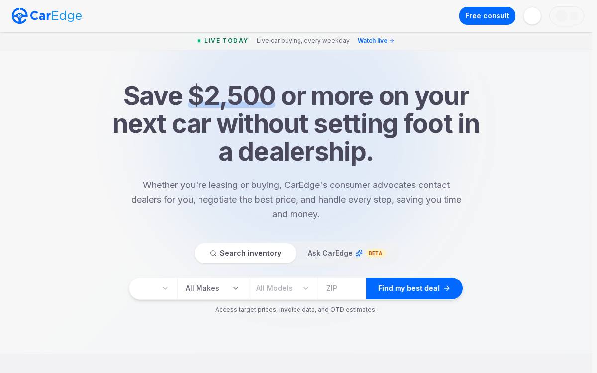 Caredge website preview